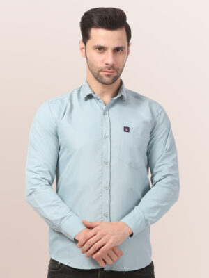 Elegant Sky Blue Formal-Casual Shirt for Men