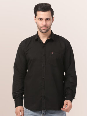 Elegant Black Formal-Casual Shirt for Men