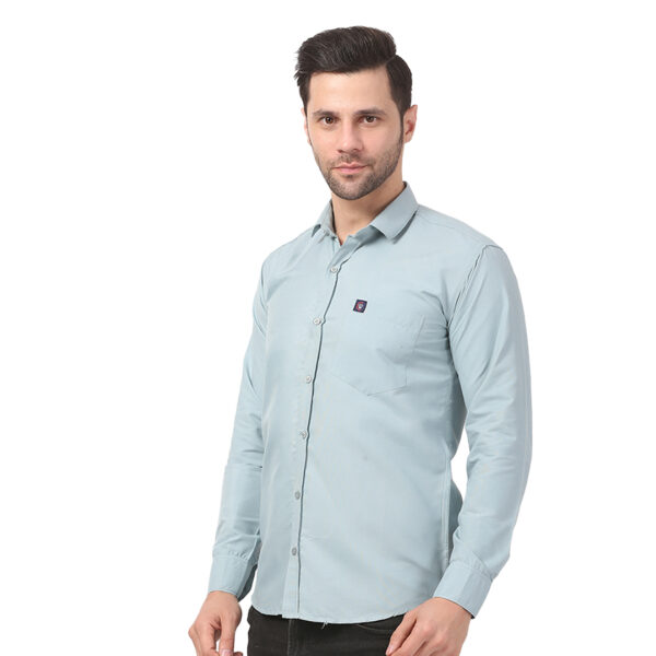 Elegant Sky Blue Formal-Casual Shirt for Men - Image 2