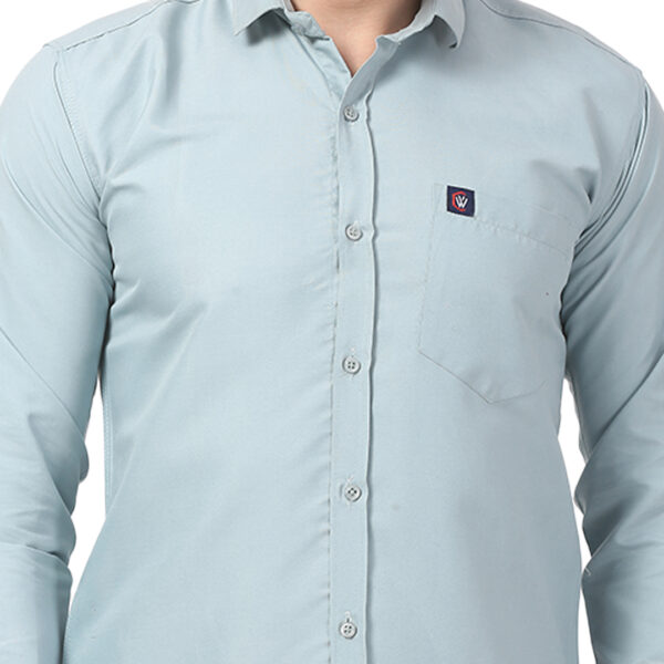 Elegant Sky Blue Formal-Casual Shirt for Men - Image 5