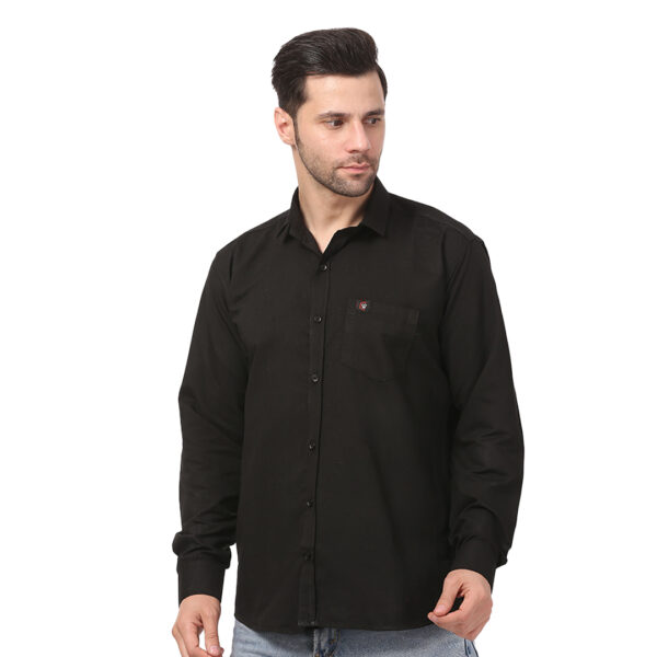 Elegant Black Formal-Casual Shirt for Men - Image 2