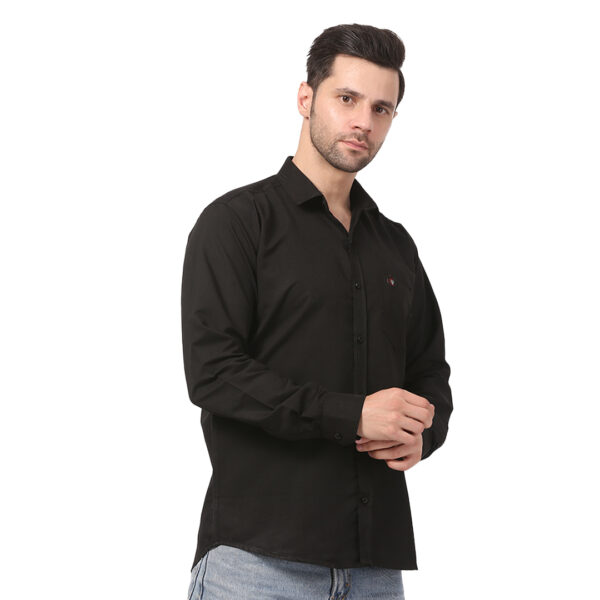 Elegant Black Formal-Casual Shirt for Men - Image 3